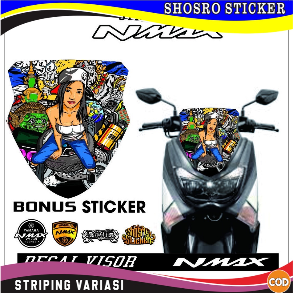 VARIASI STIKER VISOR STRIPING VARIASI DECAL VISOR NMAX LAMA MOTIF / STIKER VISOR  DECAL STRIPING NMA