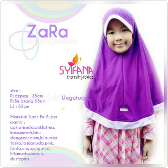 Zara jilbab anak/jilbab anak tanggung