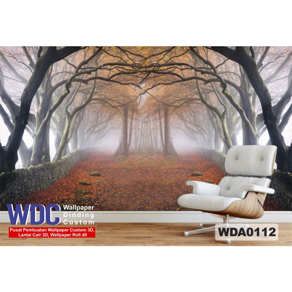 wallpaper 3d custom jalan hutan, wallpaper 3d hutan, wallpaper dinding custom, wallpaper 3d murah