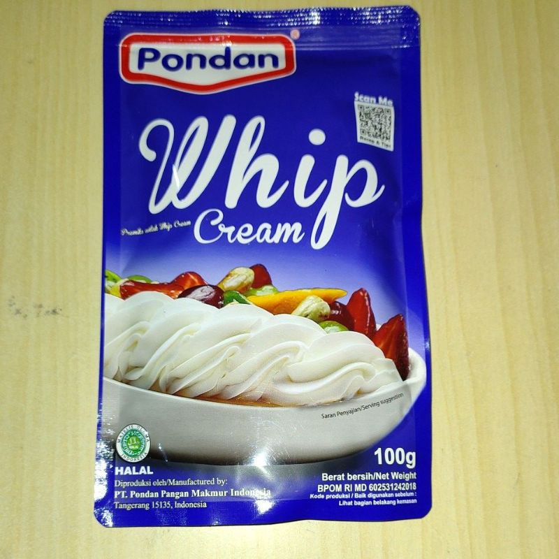 

Pondan Whip Cream butter cream Premix 100gr pouch