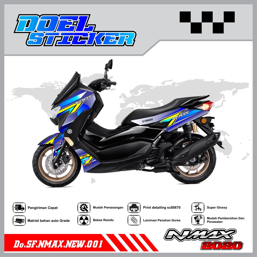 STICKER STRIPING NMAX NEW 2020 - STICKER STRIPING LIST VARIASI HOLOGRAM , CROME YAMAHA NMAX NEW 2020 DOEL 001