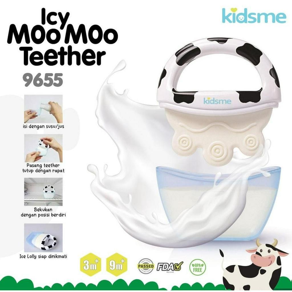 KIDSME Icy Moo Moo Teether Soother Gigitan Bayi - Baby Ice Pop Maker kids me