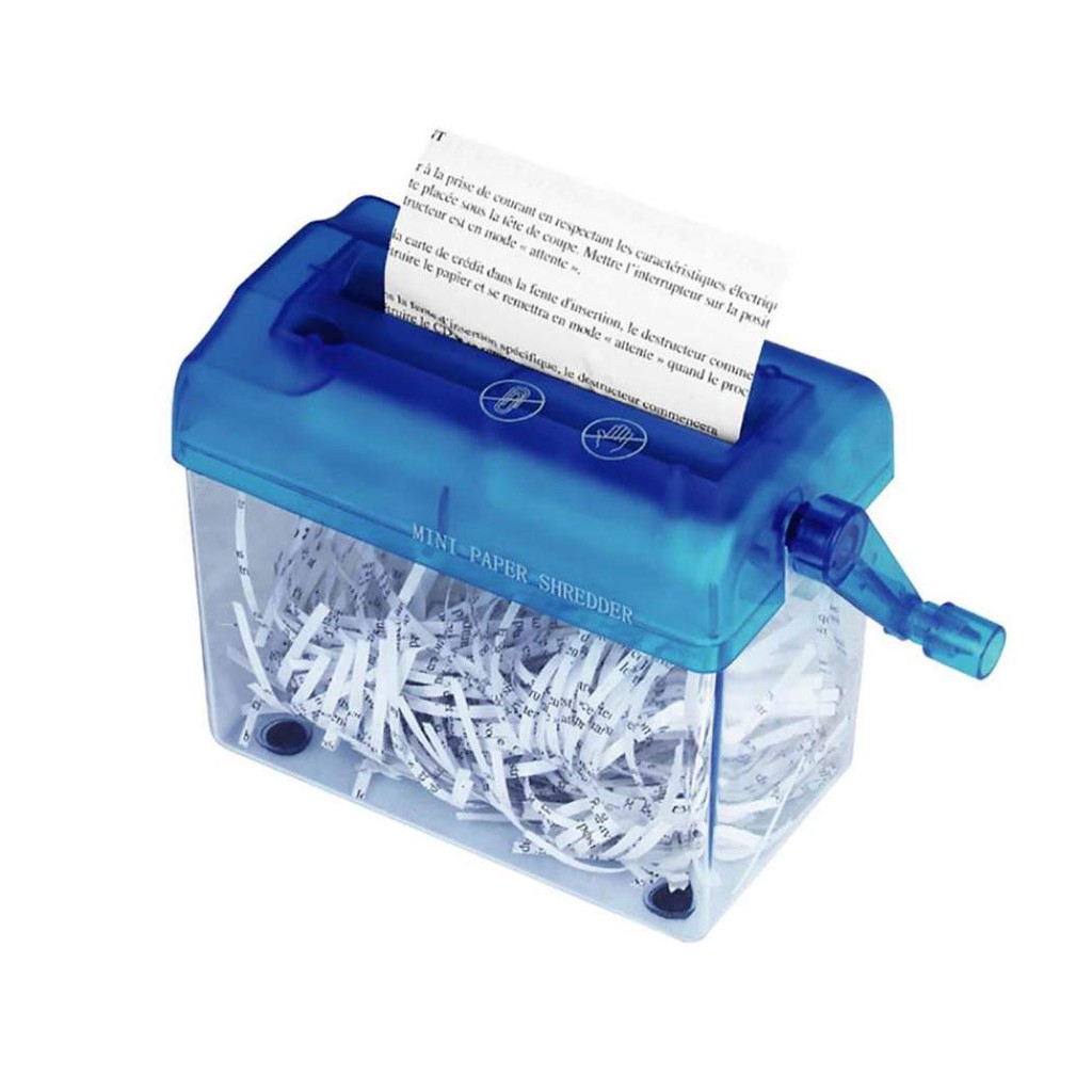 Penghancur Kertas Manual CD Card Paper Shredder - SZ-123 - Blue
