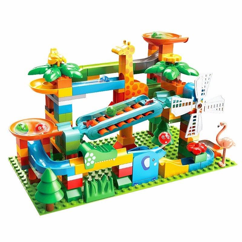 mainan lego duplo music track ball binatang balok susun