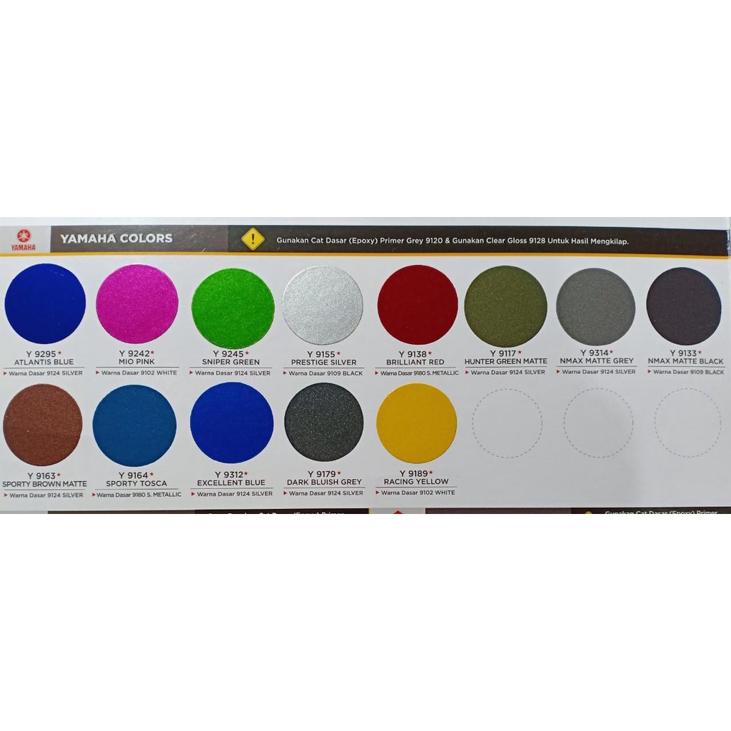 YAMAHA COLORS DITON Premium Pilok Pilox Cat Semprot Warna YAMAHA / 1 BINTANG (Black White Blue Pink Green Silver Red Grey Brown Tosca Yellow and Clear) 400cc