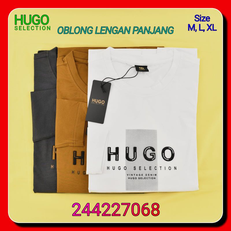 Kaos Oblong Pria Lengan Panjang Hugo Selection 244227068