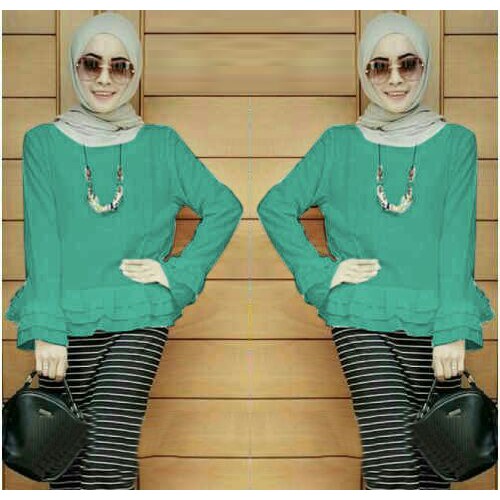 [Eline Top SW] blouse wanita serena mocca dan tosca