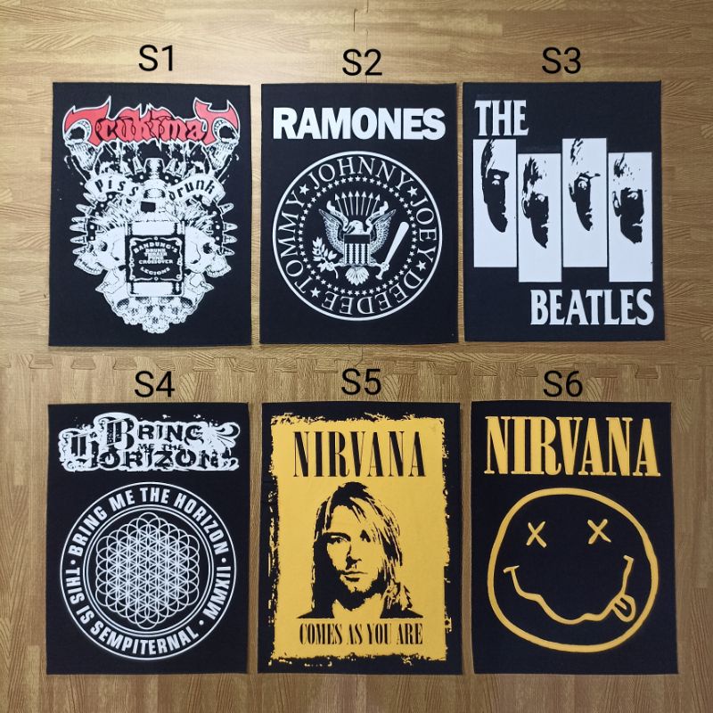 BACKPATCH SABLON BAND / MUSIK NIRVANA / BLACK FLAG BEST QUALITY