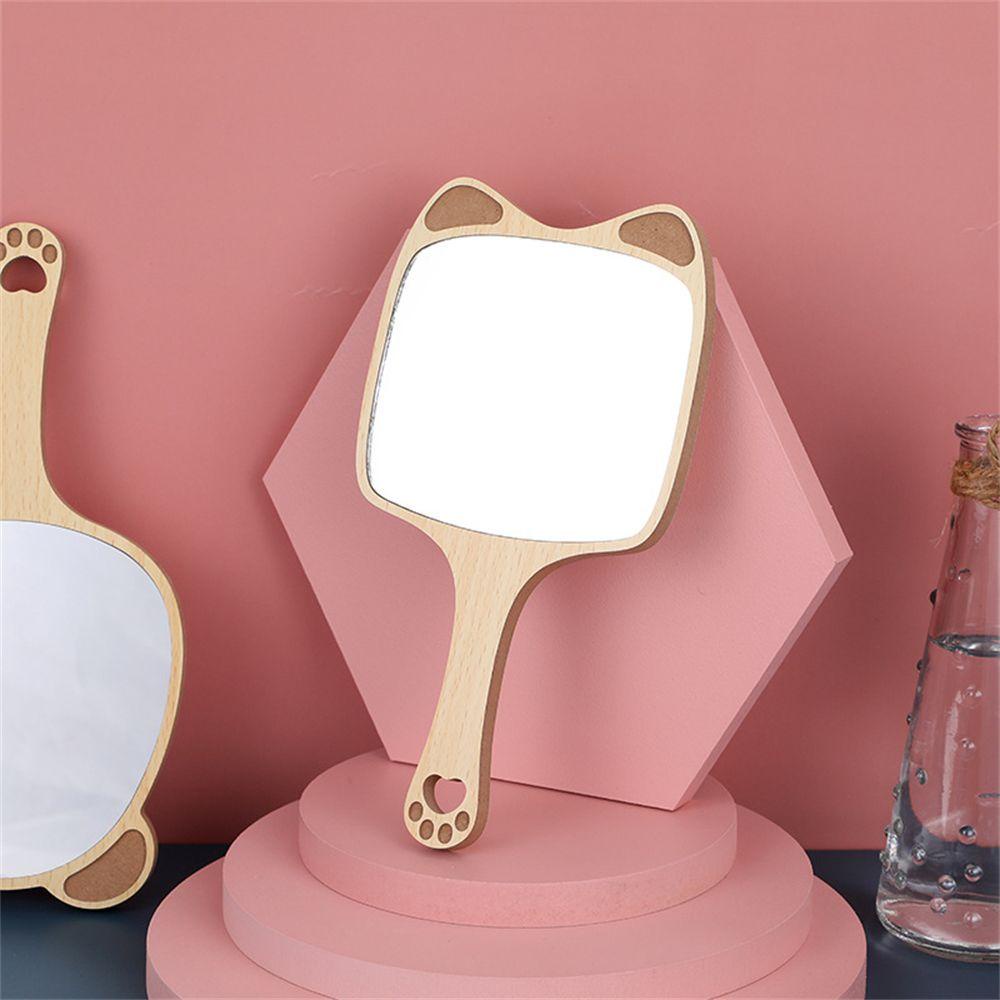 R-flower Makeup mirror Lucu Baru Dengan Pegangan High-definition Handheld Vintage Dressing mirror