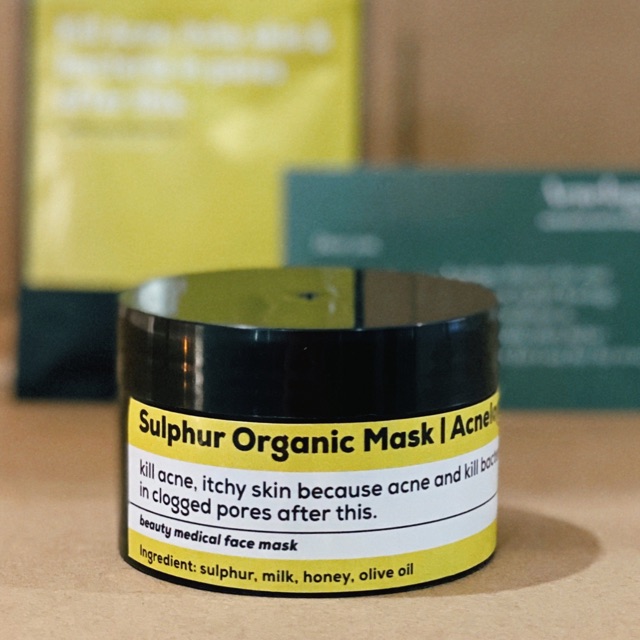 Sulphur Organic Mask 100gr BIG SIZE (mengeringkan jerawat) by Aknèlab