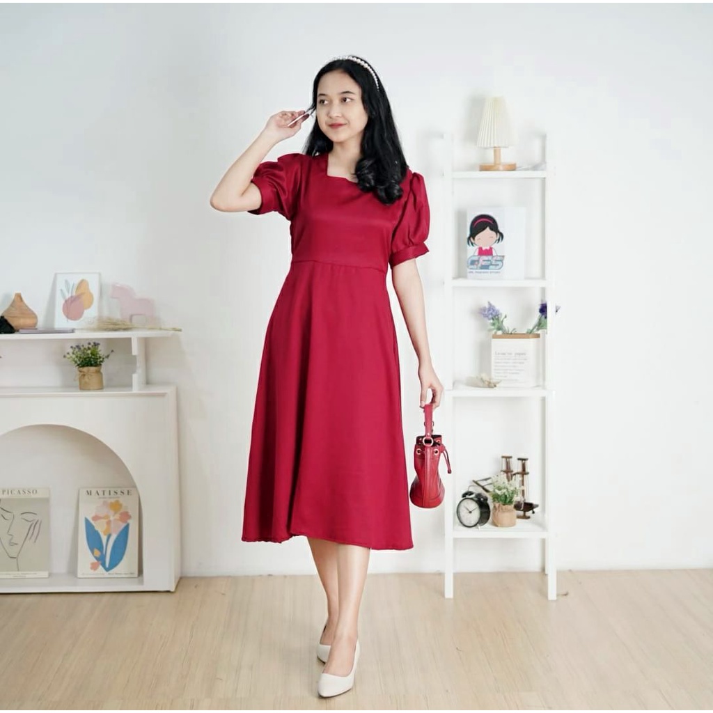 BEFAST - ZFS OOTD Wanita Dress SOYEON / LORA DOLLY DRESS / Pakaian Dress Kasual / Dress Pesta / Dress Kondangan Wanita Kekiniaan / Keluaran Terbaru 2022 / Trendy / Dress Polos Maxy Lengan Pendek / Terlaris