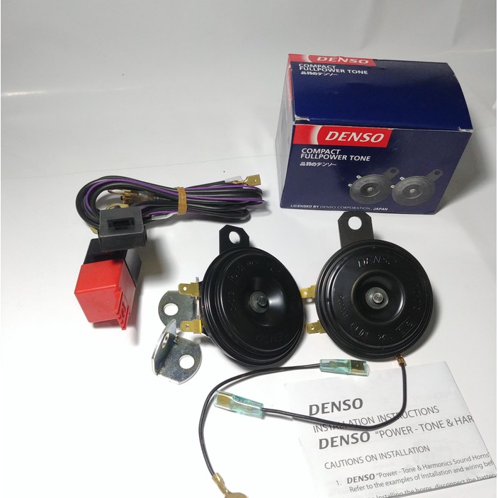 Klakson Denso Disc Double 1 Set Komplit Relay Dan Kabel Dan Sikring