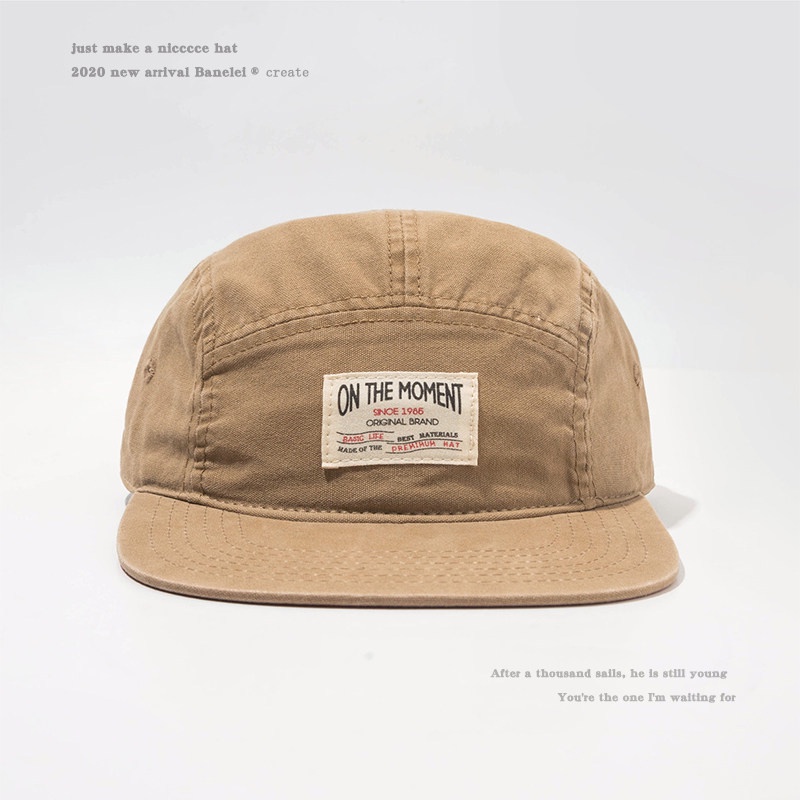 Topi Baseball 5 Panel Bahan Katun Washed Gaya Vintage Untuk Pria Dan Wanita