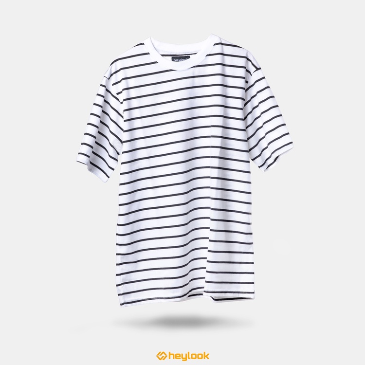 Kaos Garis Garis Horizontal Kaos Strip Tshirt Stripe Kaos Lengan Pendek Belang Kaos Cotton Combed 30s Premium Pria Wanita