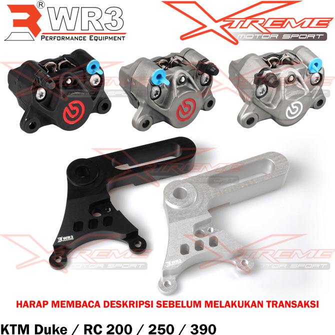 Breket Kaliper WR3 Belakang + Brembo 2P1P KTM Duke / RC 200 250 390 XTR-MTS78 Berkualitas