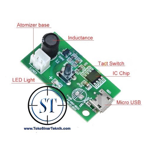 Humidifier Mitsmaker Mesin Kabut Mini USB 5V Module Fogging Ultrasonic