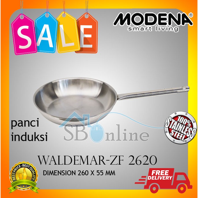 Panci Induksi Modena Frying Pan Stainless Steel WALDEMAR - ZF 2602