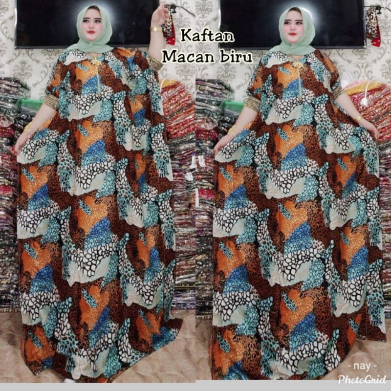 COD GAMIS INDIA KAFTAN MACAN BLUE GOLDEN