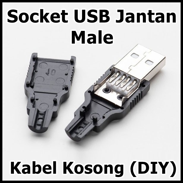 Soket USB kosong tipe jantan USB socket connector male plug