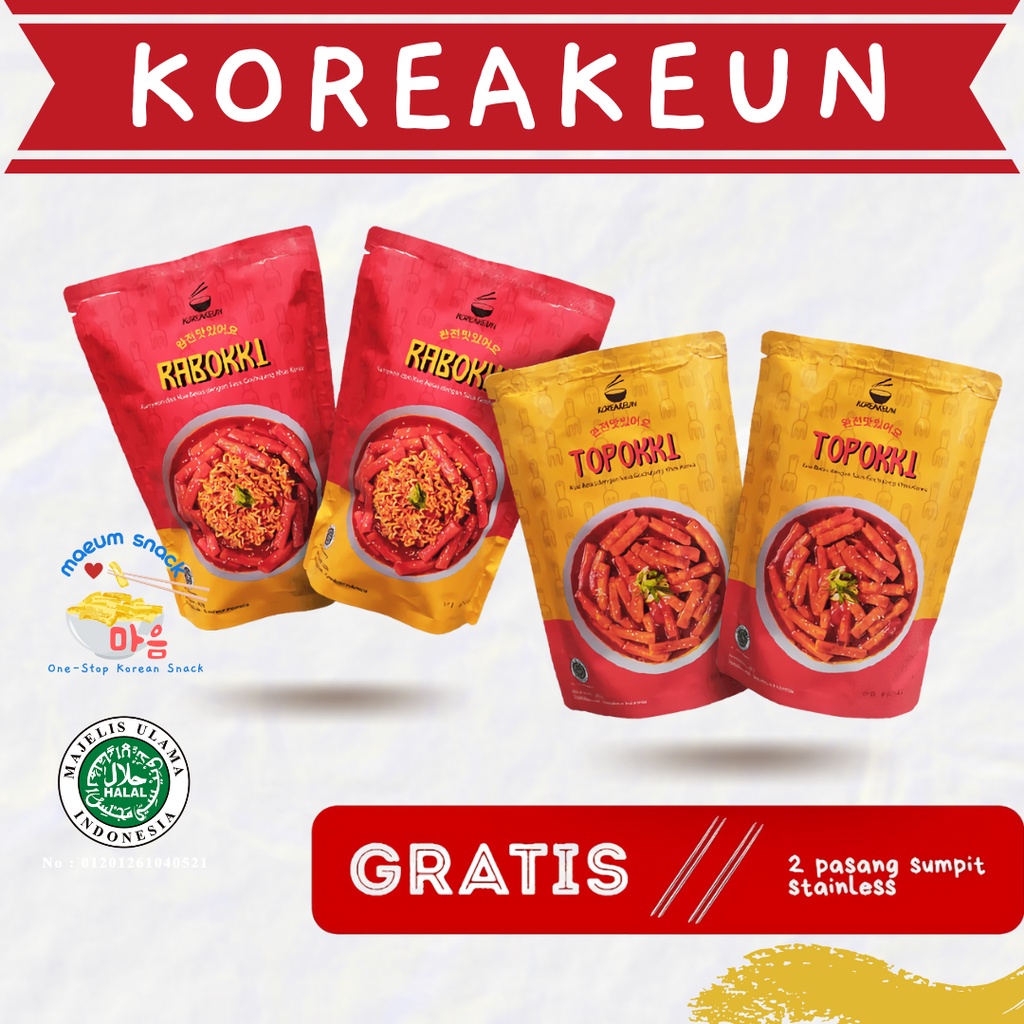 

BUNDLING KOREAKEUN | TTEOKBOKKI TOPOKKI TOPPOKI RABOKKI RAPOKKI HALAL | Snack Makanan Cemilan Korea
