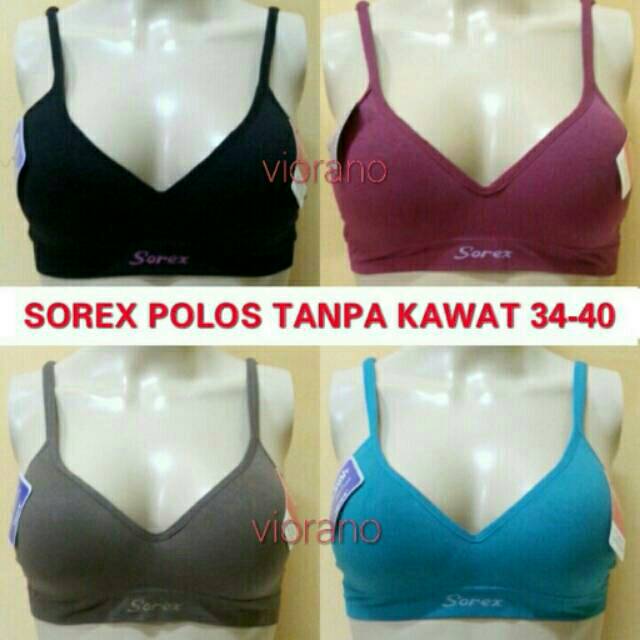 Bra Wanita Sorex Basic 65001 Tanpa Kawat Bh Cewek Sorex Basic Casual Comfort 34-40