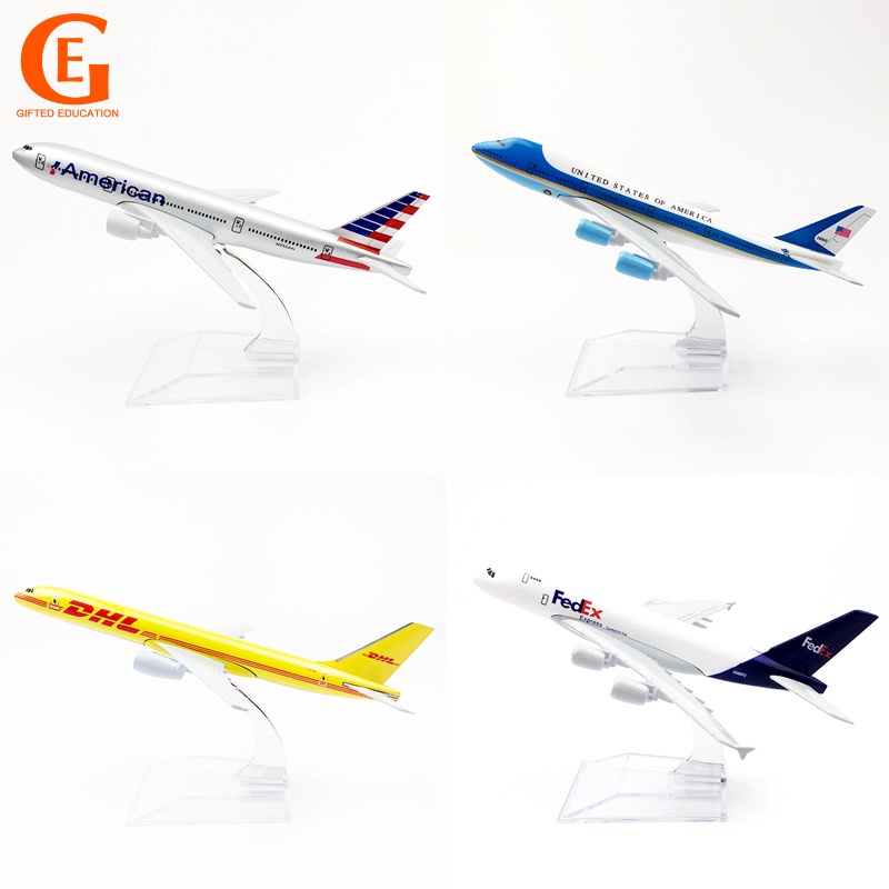 Pesawat Terbang Amerika Boeing777 Delta B747 DHL Fedex Airbus380 Ukuran 16CM