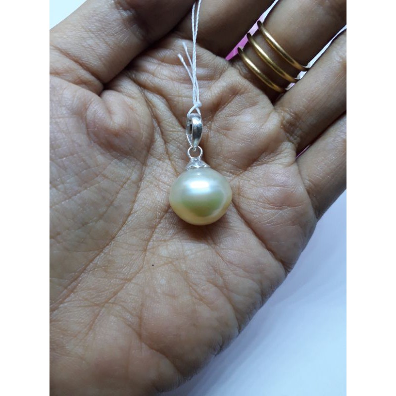 Liontin perak mutiara air laut jumbo