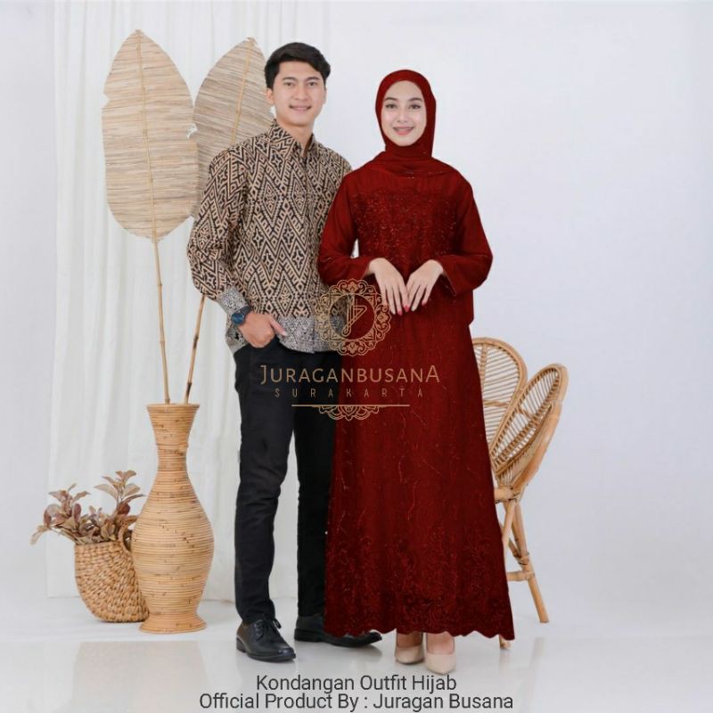 Sania Ruffle Batik Couple Gaun Kondangan Akad Nikah Termurah Gratis Ongkir Extra