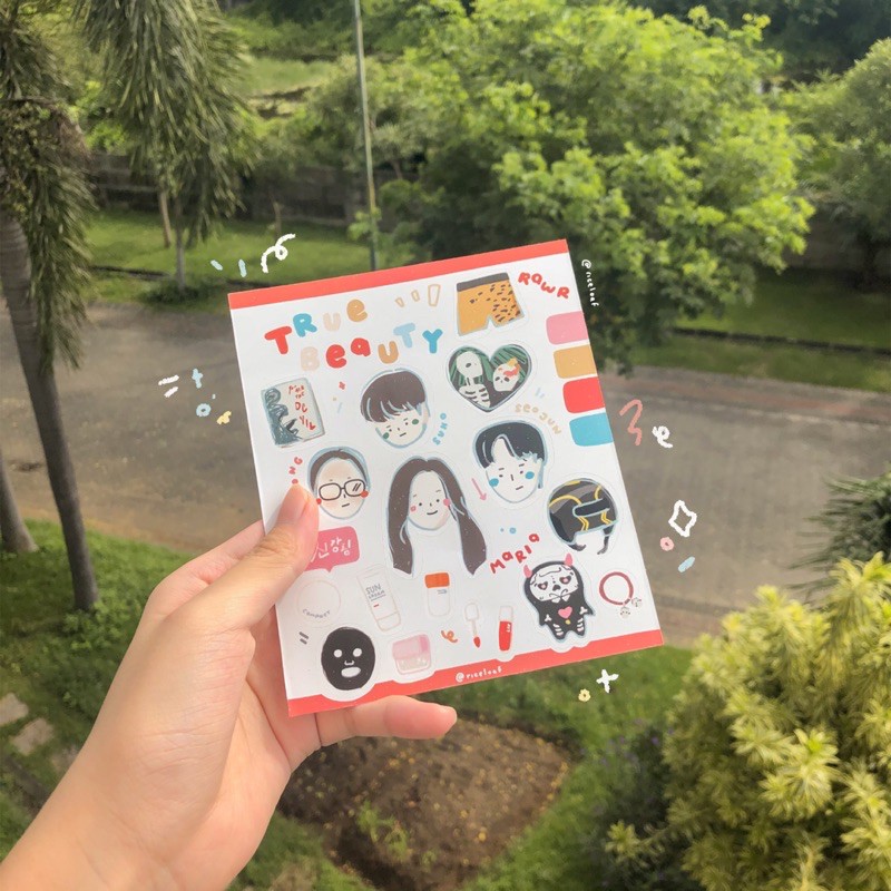 Riceloaf True Beauty Sticker Sheet Merch Drakor Cute