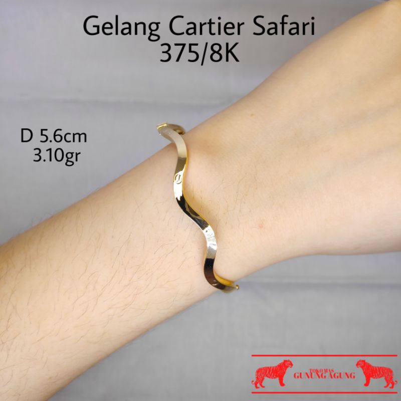New Collection Ready Stock Gelang Cartier Safari Emas 375/8K Emas Muda Asli Toko Mas Bekasi Termurah