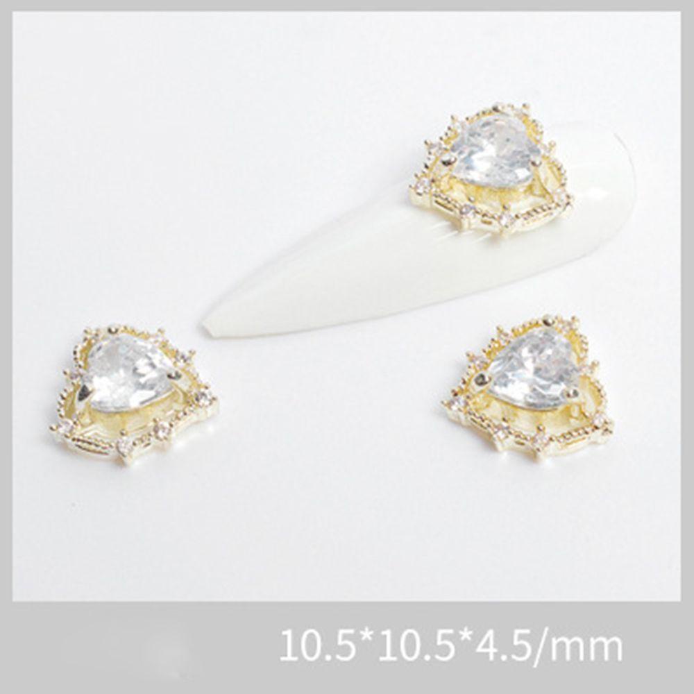 R-flower Nail Art Rhinestone Mewah Glitter Diamond Pesona Kuku Hati Penuh Kasih