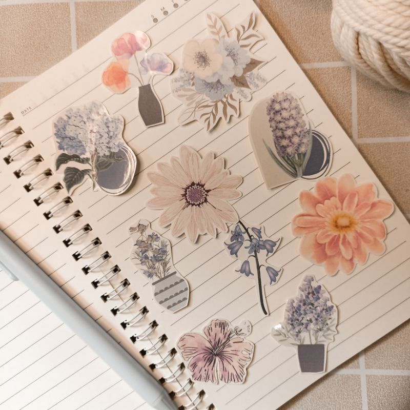 

Sticker Diary Book Aesthetic ONE SET SERIES yellow & purple flower Sticker Deco Stiker Tumblr STICKER KELOPAK BUNGA KUNING UNGU untuk dekorasi buku diary/stiker laptop