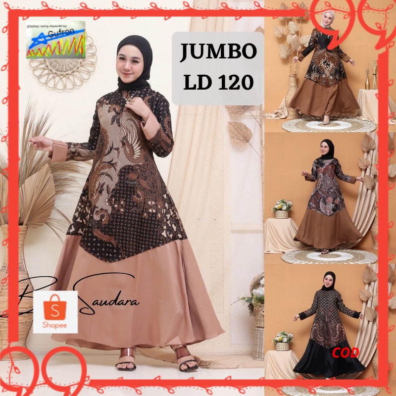 Gamis Syari Terbaru Jumbo Busui Resleting Depan Kekinian Baju Ibu ibu Motif Batik Kain Katun Kombina