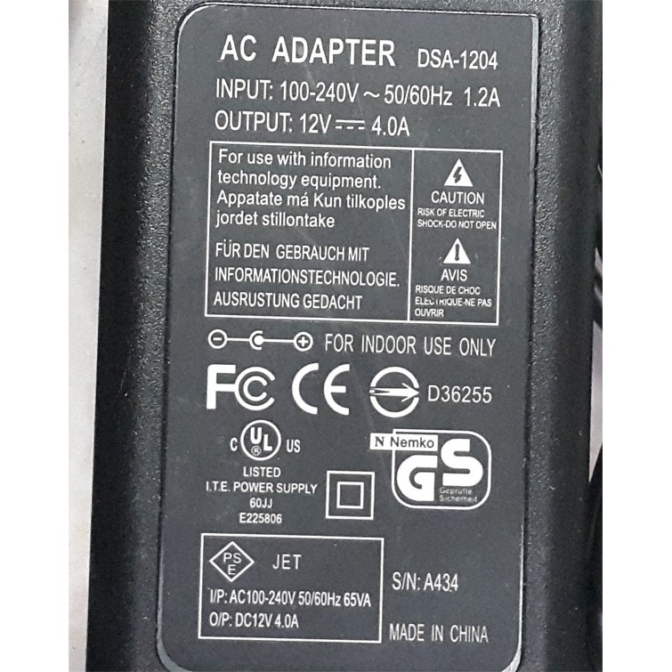 Adaptor 12V DC 4A