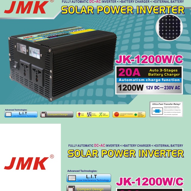 UPS power Inverter 1200w plus charger aki 20A JMK JK-1200w otomatis charger accu