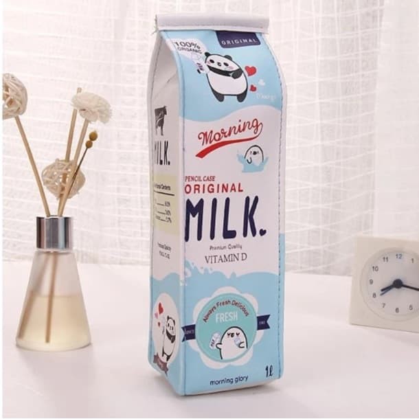 

Pouch Kotak Pensil MILK Mulngsi Tempat Stationary Korea Style Unik