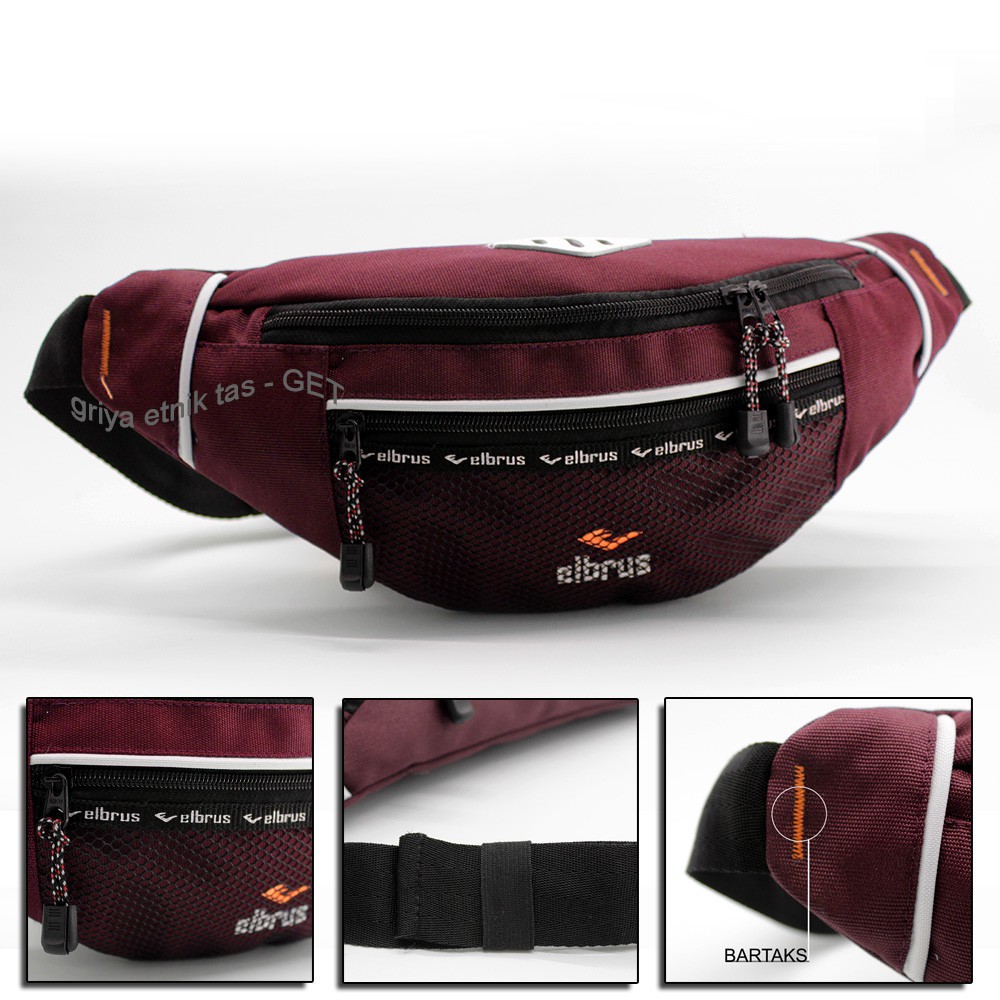 Elbrus Tas Pinggang Pria Waistbag Laki Soren Selempang Cowok Waist Bag Piping