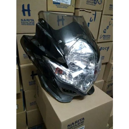 Kedok head lamp lampu depan satria fu 150 2010 barong warna merah