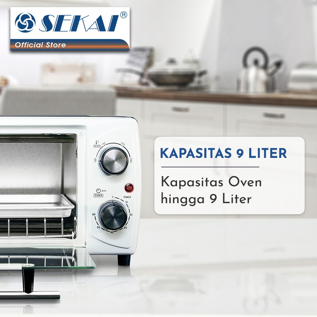 Oven Listrik Low Watt Pemanggang makanan SEKAI Kapasitas 12L Ukl / 9L Ukd Serbaguna - OV 090