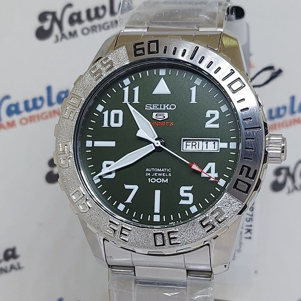 Seiko 5 Sports SRP751K1 Automatic Dark Green - Jam Tangan Pria SRP751