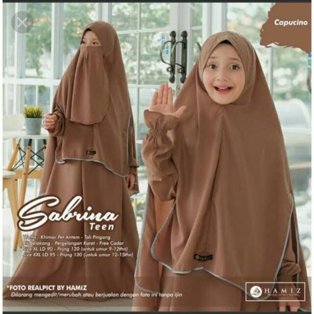 SABRINA TEEN SYARI gamis anak remaja set khimar wolfis original cadar niqab HAMIZ