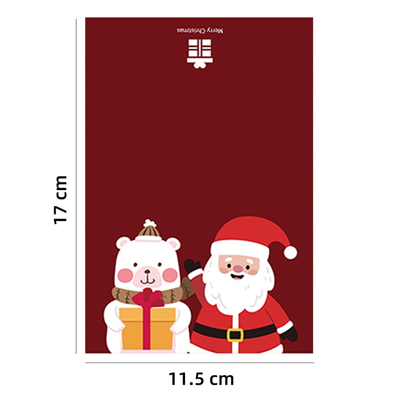 6pcs Kartu Ucapan Desain Kartun Santa Claus Lucu Dengan Amplop