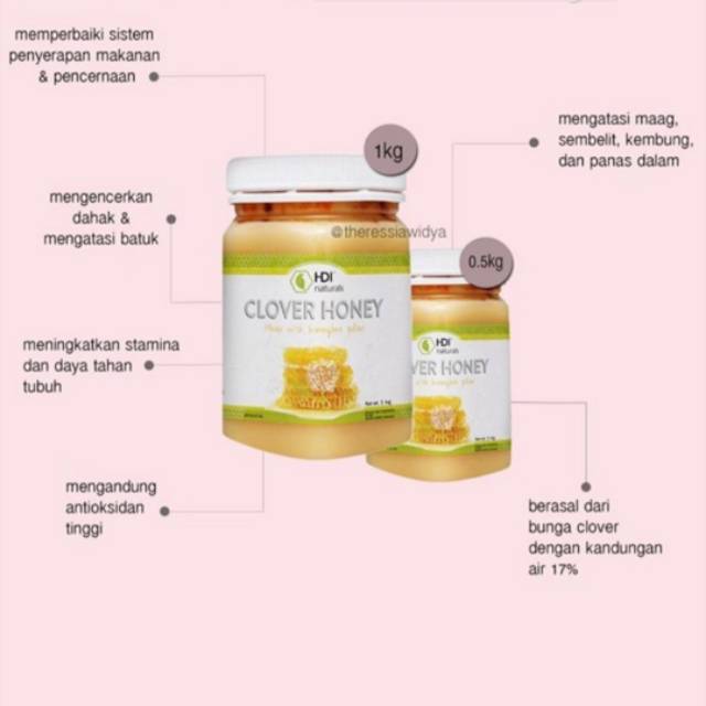 Jual HDI Clover Honey 500gram Indonesia|Shopee Indonesia