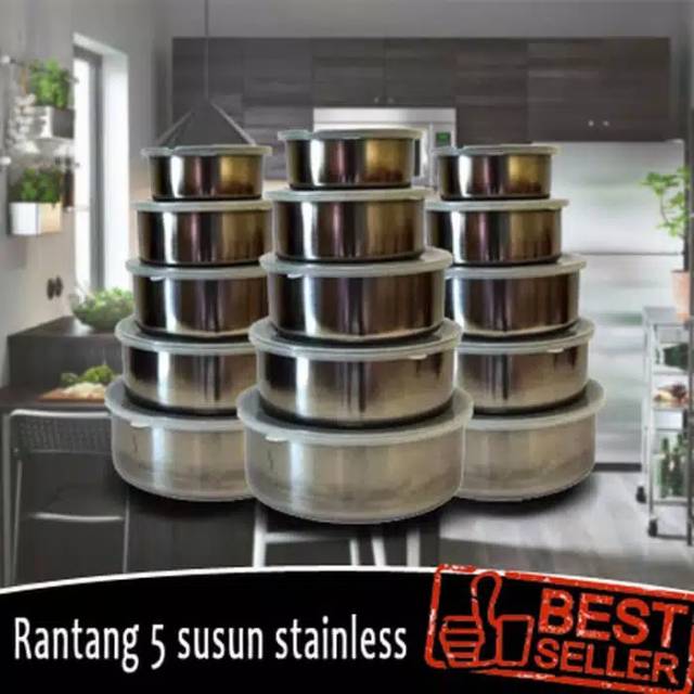 Medan Termurah bundara set Rantang stainless 5 susun Fresh Box + Tutup