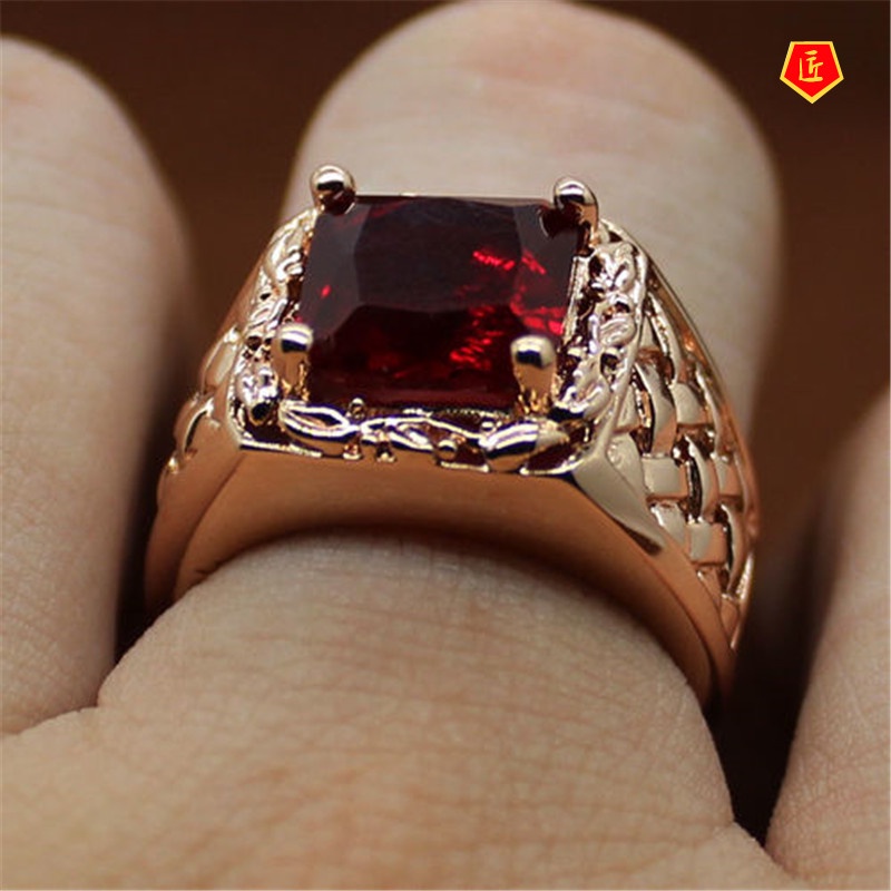 [Ready Stock]Fashion Personality Ruby Ring