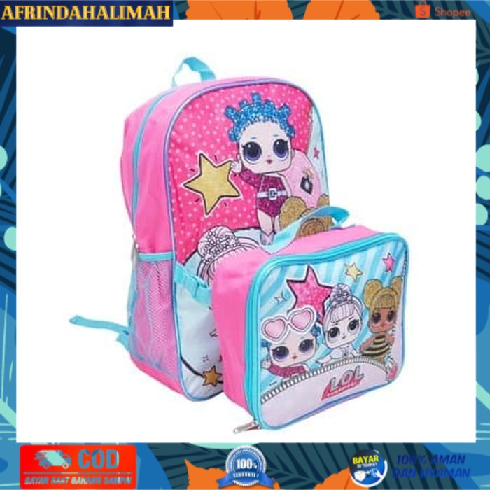 

[TERBARU] LOL Surprise LOL Girls School Book bag Backpack Lunch Box Combo SET