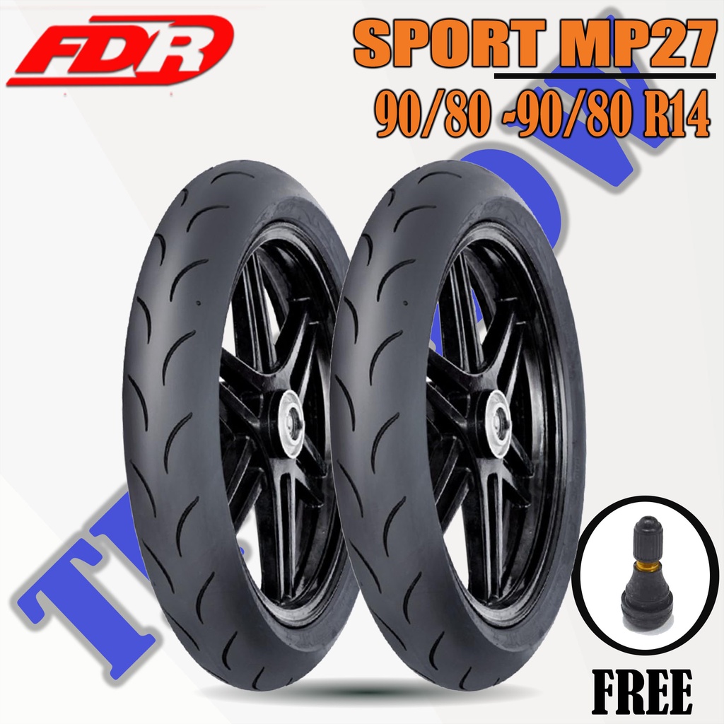 Paket / Sepasang Ban Motor Matic RACE COMPOUND // FDR SPORT MP27 90/80 Ring 14 Tubeless