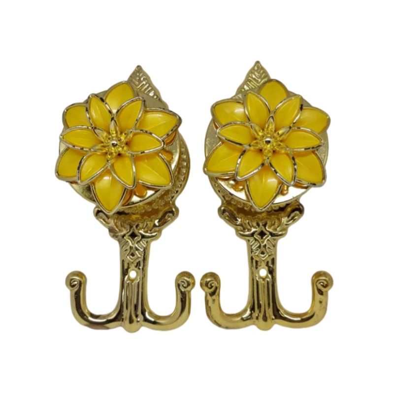 Hook Teratai Silver - Black (Kaitan Gorden plastik)