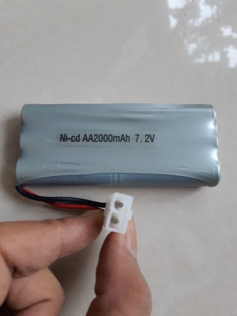 Baterai Rc Car Drift NiCd 2000Mah 7.2v Batre 7,2v Socket Putih 2 Pin