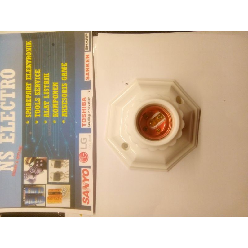 Fitting lampu flapon bulat